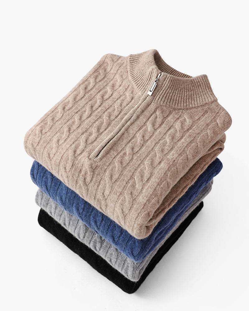 Silke Københaven | 100% Cashmere Vævet Halv Lynlås