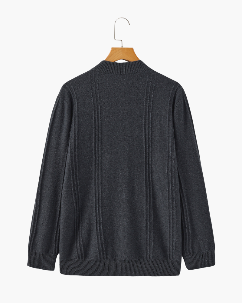Silke København | 100% Cashmere Ribbet Halv Lynlås