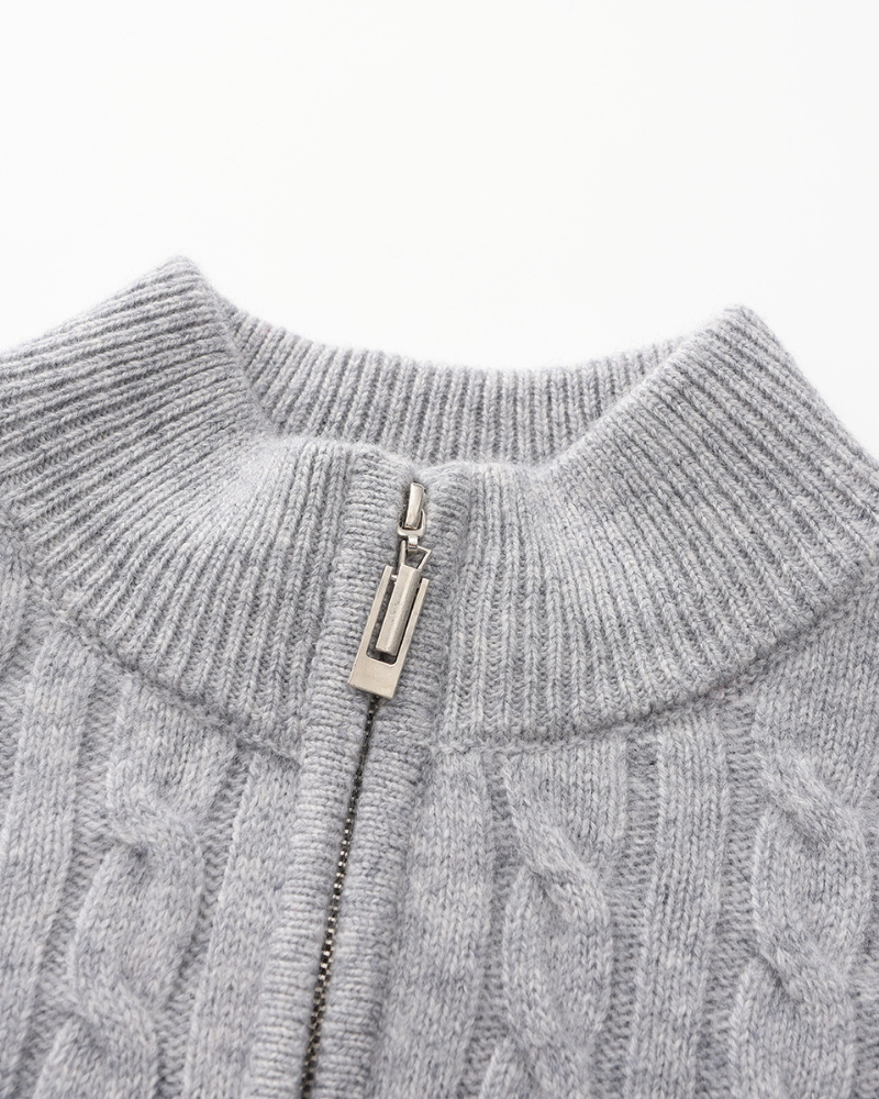 Silke Københaven | 100% Cashmere Vævet Halv Lynlås